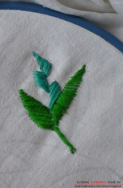 Embroidery smooth chamomile according to the scheme. Photo №5