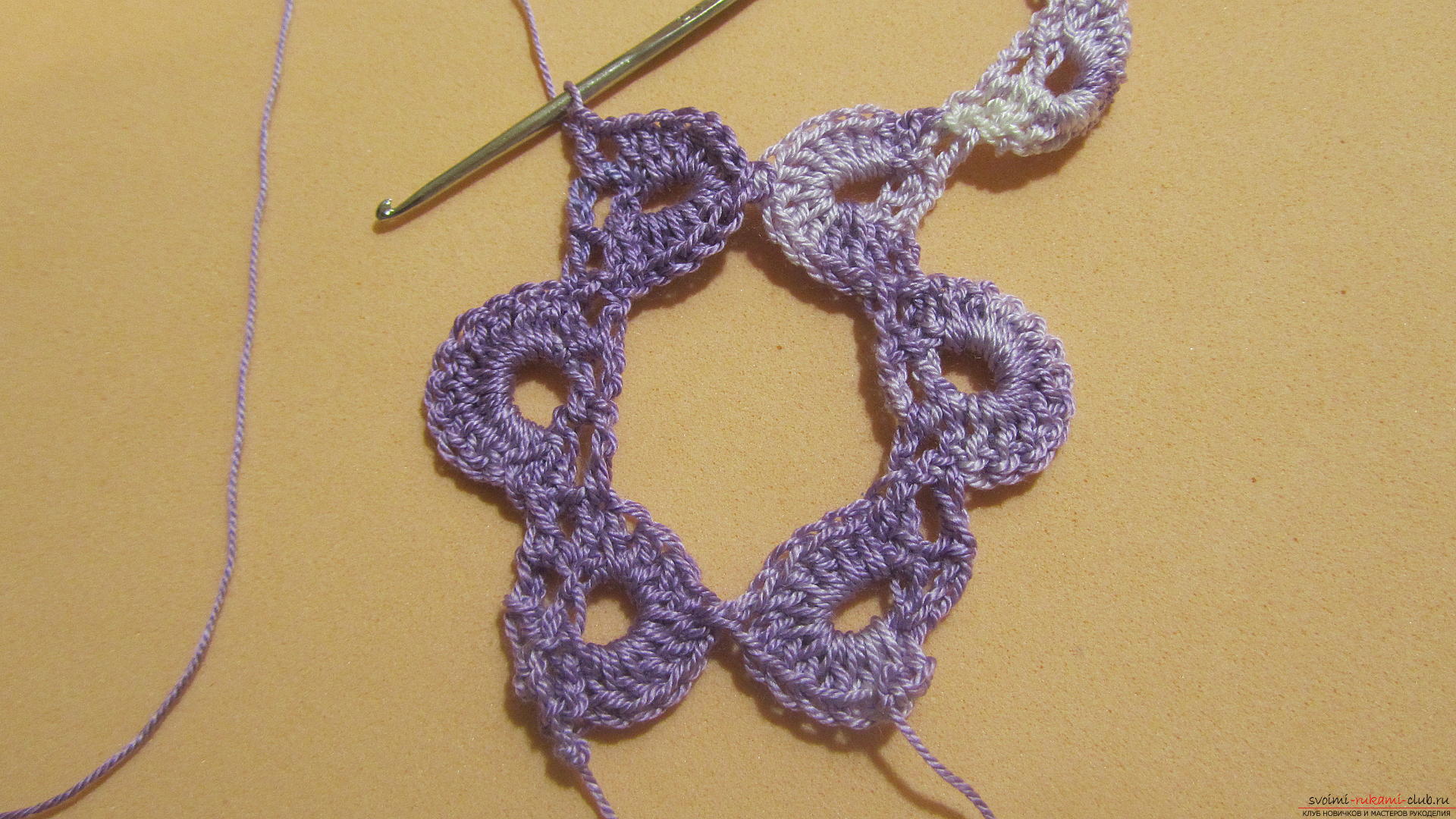 The master class will tell you in detail about crochet work on an openwork scarf. Photo №29