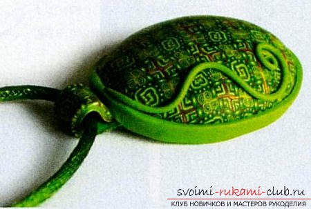 We make a pendant made of polymer clay. Photo №28
