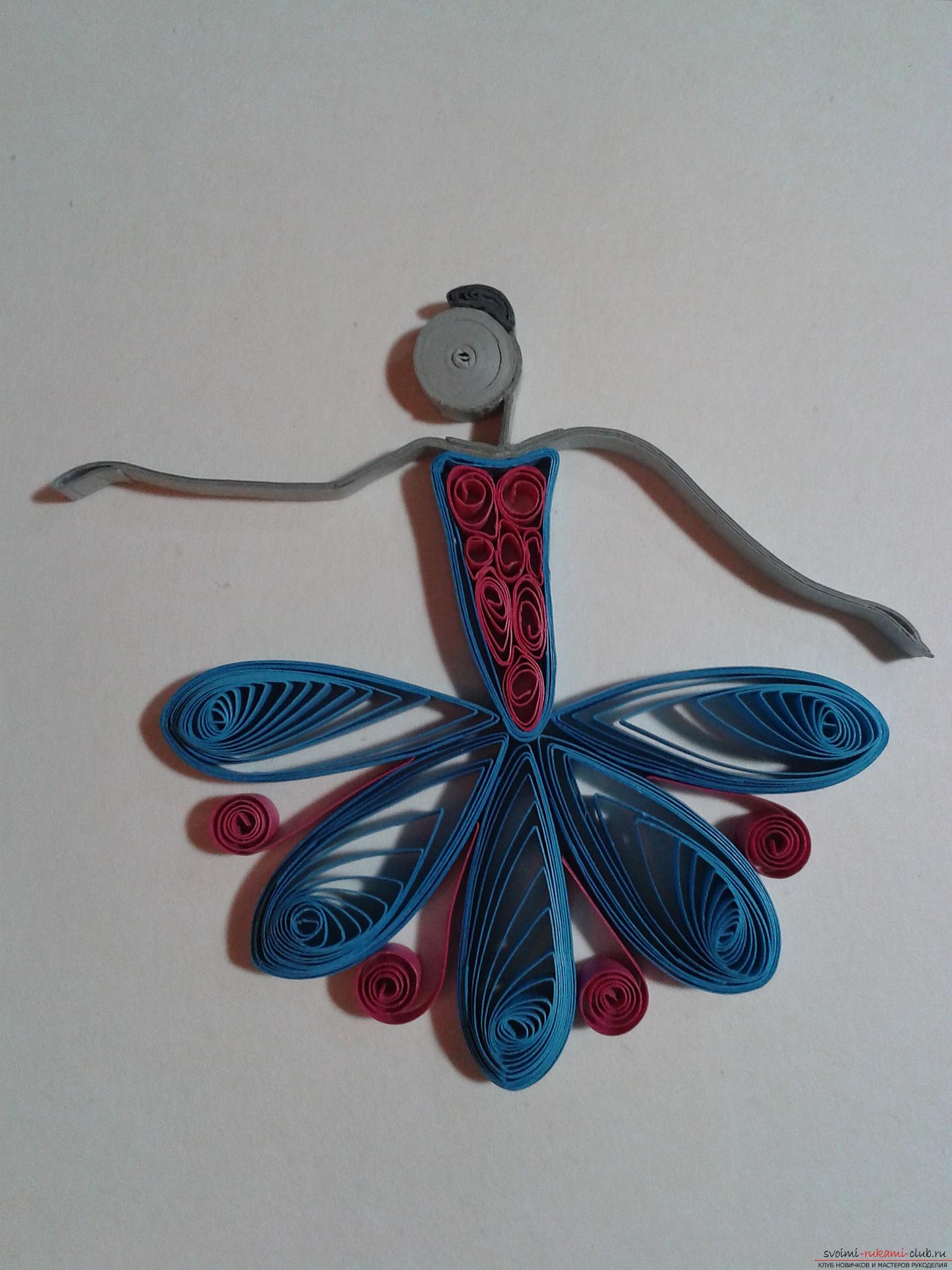 This detailed master class contains a lesson of quilling for beginners and will teach you how to make your own quilling ballerina. Photo # 18