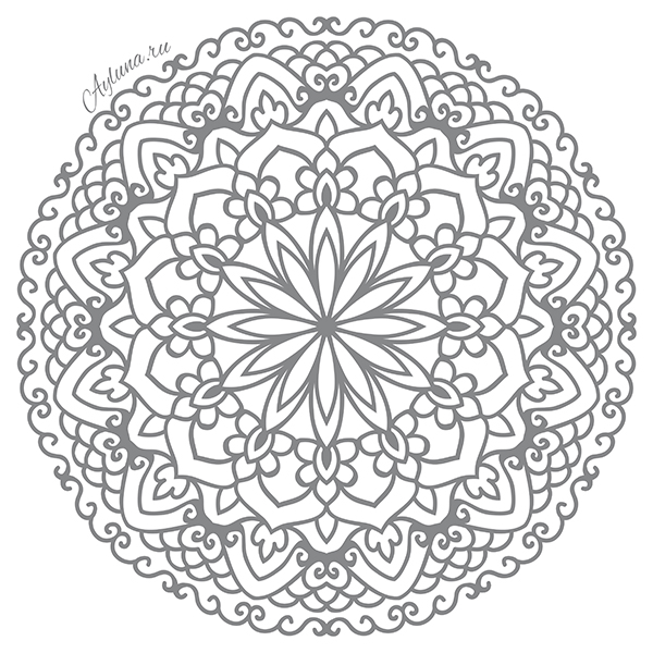 Mandala of love for coloring. Coloring with meaning print for free.