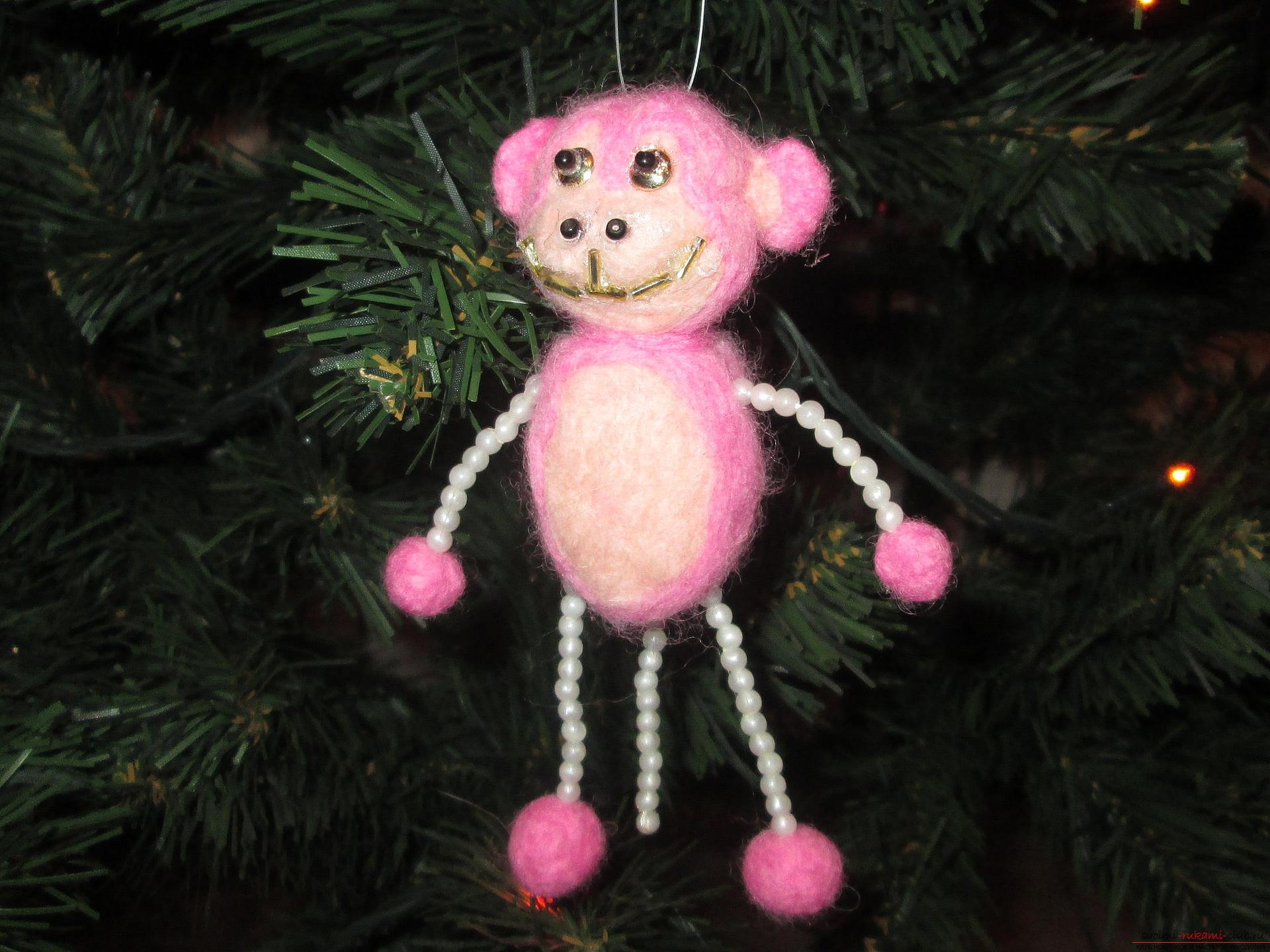 This master class felting out of wool will help make a toy monkey with your own hands. Photo №1