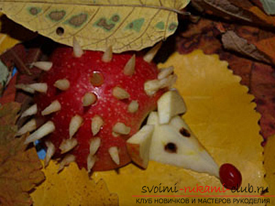 Autumn crafts from vegetables and fruits. Photo number 42