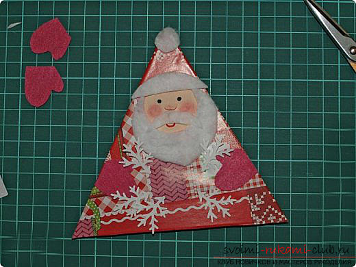 New Year's crafts, Santa Claus with his own hands, how to make Santa Claus, crafts with children, ideas and detailed lessons .. Photo # 22