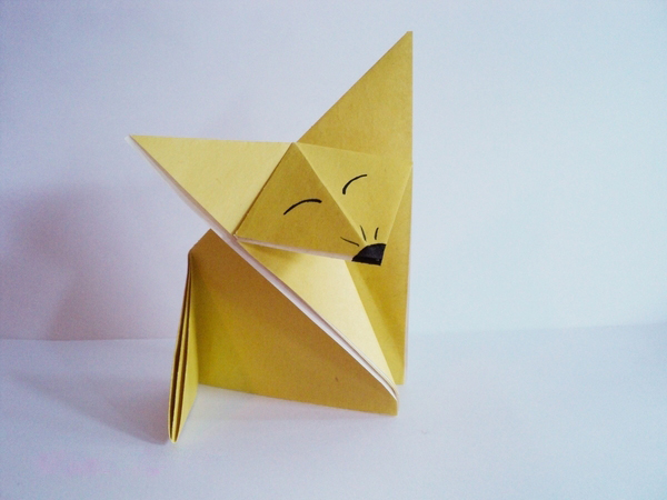 Фокс оригами схема за деца