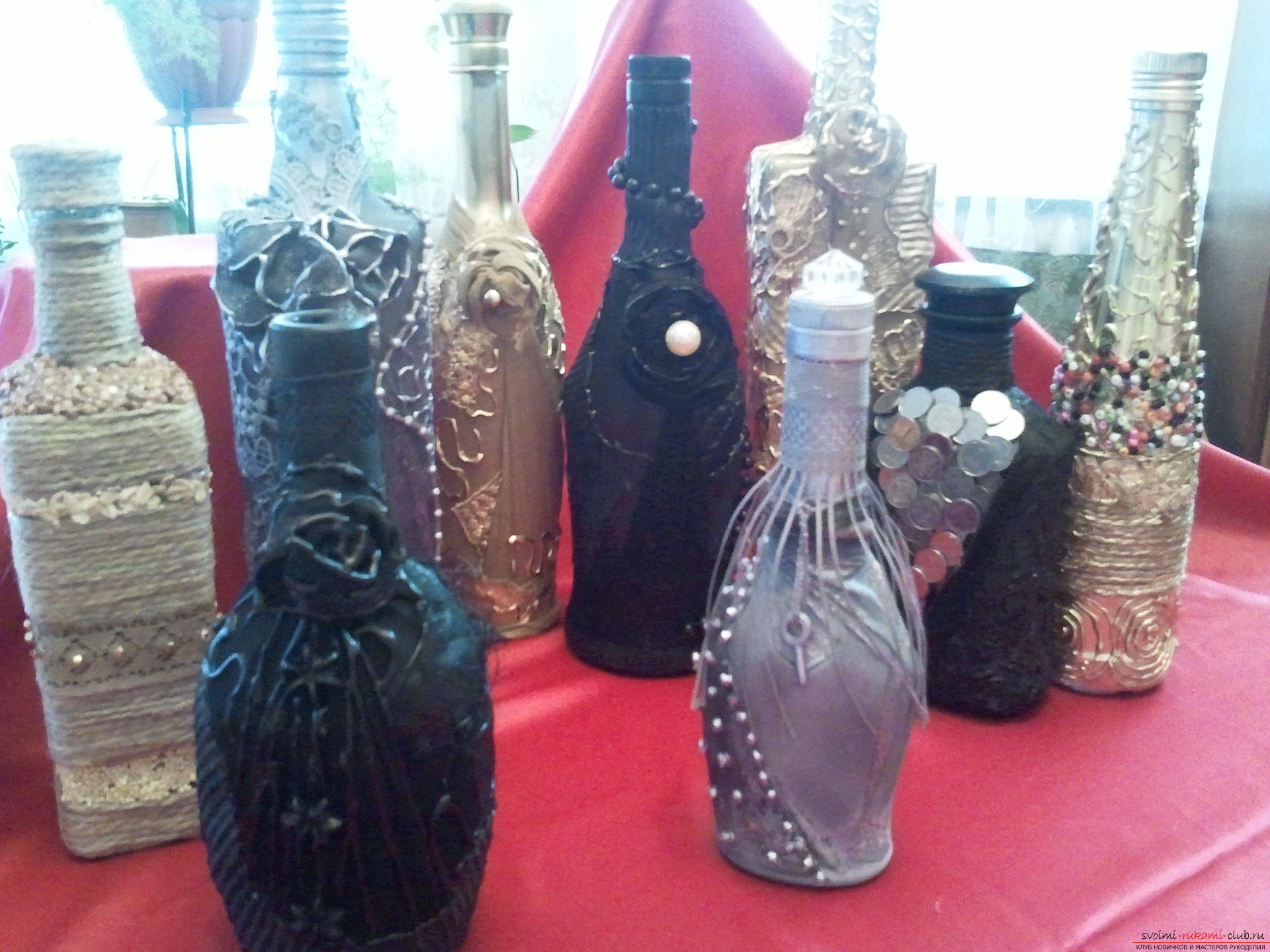 Интериорни декорации: украсени бутилки. Снимка # 2