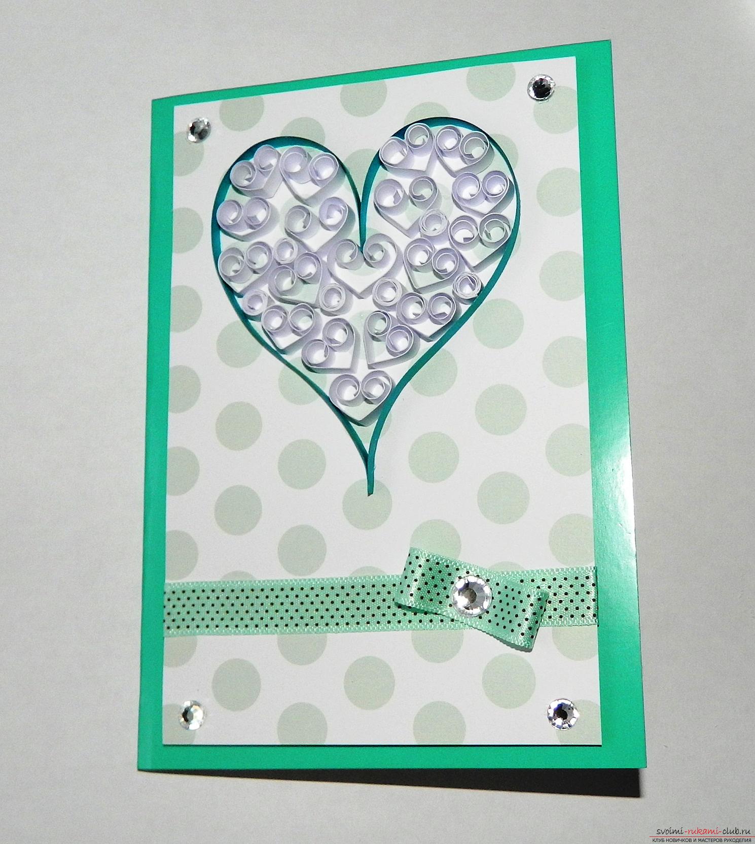 This master class will teach you how to make a quilling card - a valentine card - with your hands .. Photo # 14