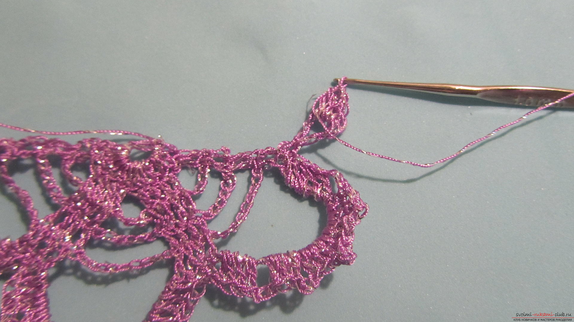 This master class with a descriptive scheme will teach how to crochet a ribbon lace .. Photo # 28