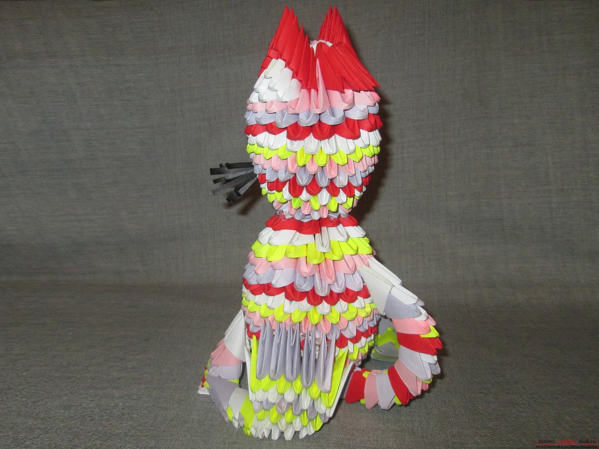 Модульное оригами котенок