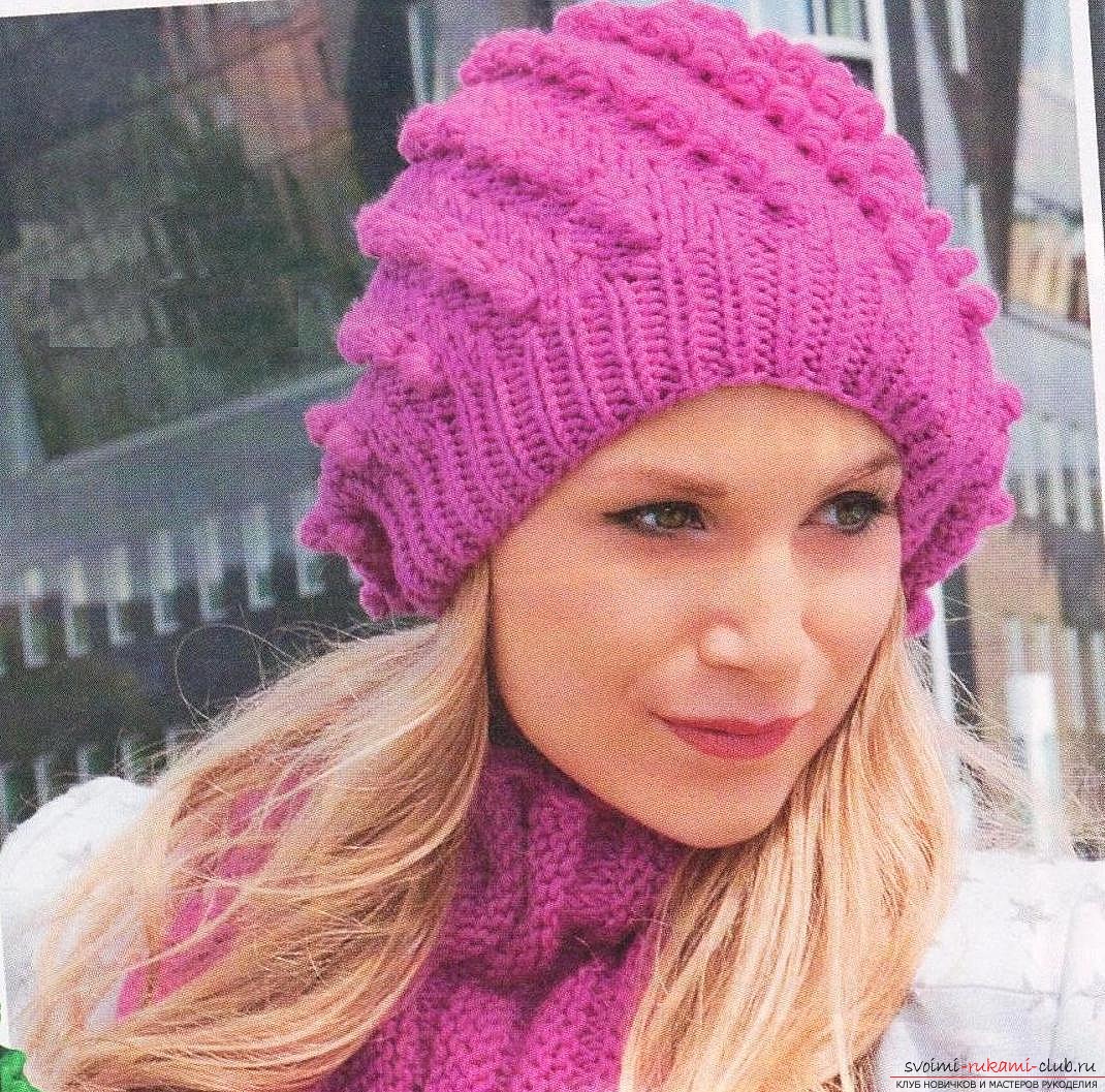 knitted knitting woolen winter hat for women. Picture №3