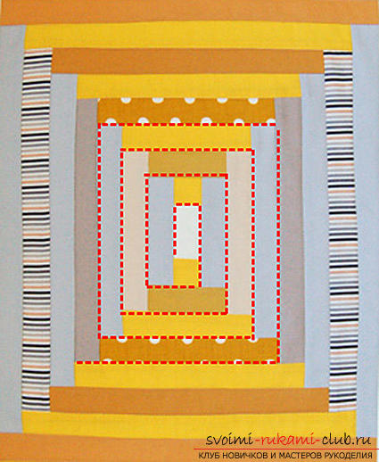 Quilted mini blanket on the technology of Japanese patchwork. Photo Number 11