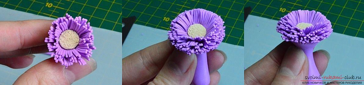How to make a brooch made of polymer clay, lessons of ceramic floristry, step-by-step photo creation brooch 