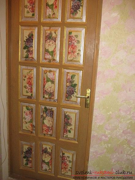 Decoupage of doors for the house - a master class for work with their own hands. Picture №3