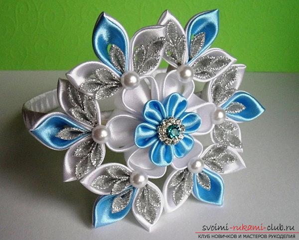 How to make a snowflake Kanzashi own hands for the New Year 2016. Photo # 9