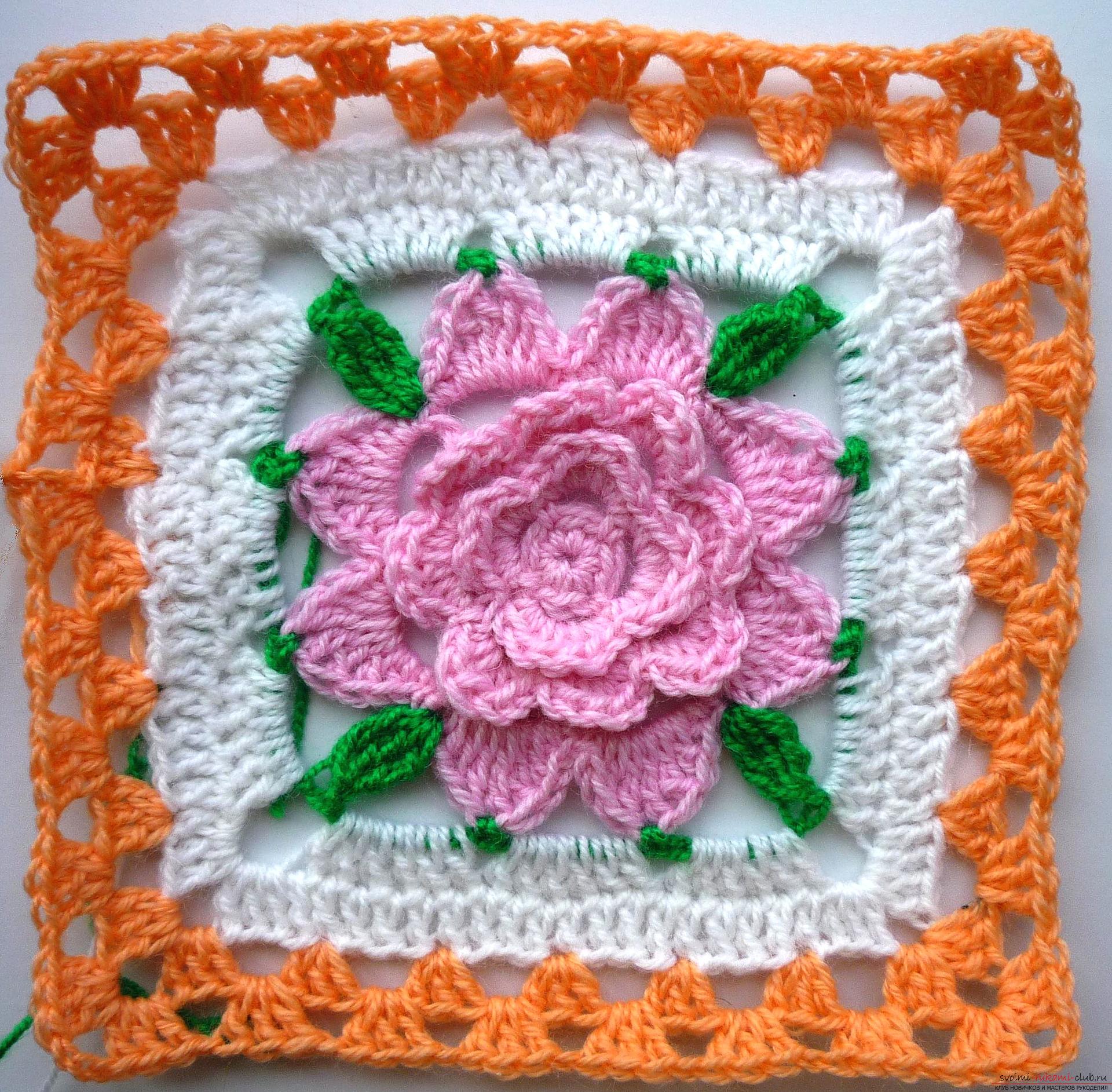 Този майсторски клас на плетене на кърпички съдържа цветова схема за плетене на една кука. Снимка №1