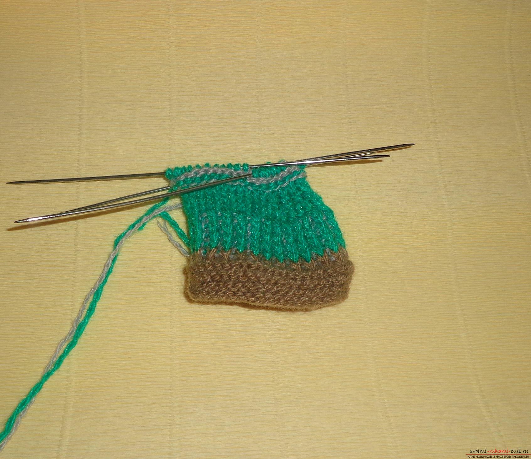 Photos for a lesson on knitting on knitting needles for a boy. Photo №7