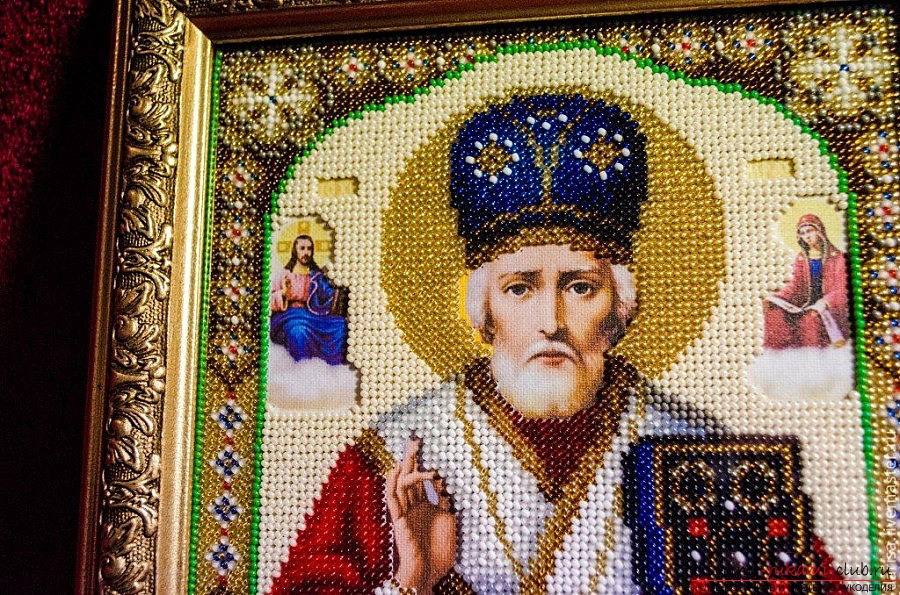 Technique of embroidery icons with beads. Photo №1