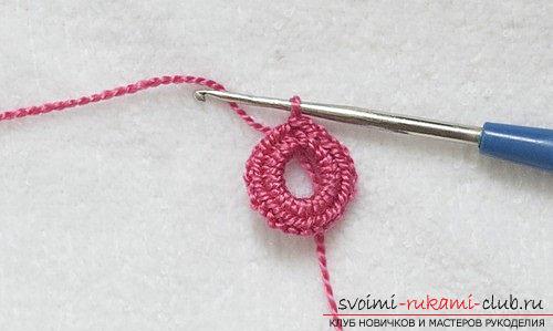 How to knit crochet flowers, tips and master classes with a photo .. Photo # 19