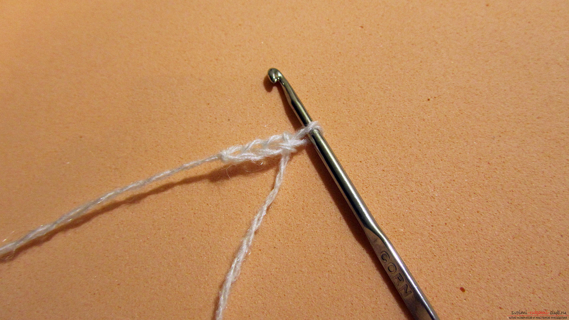 The master class is dedicated to knitting a beautiful stitch with a crochet. Photo №1