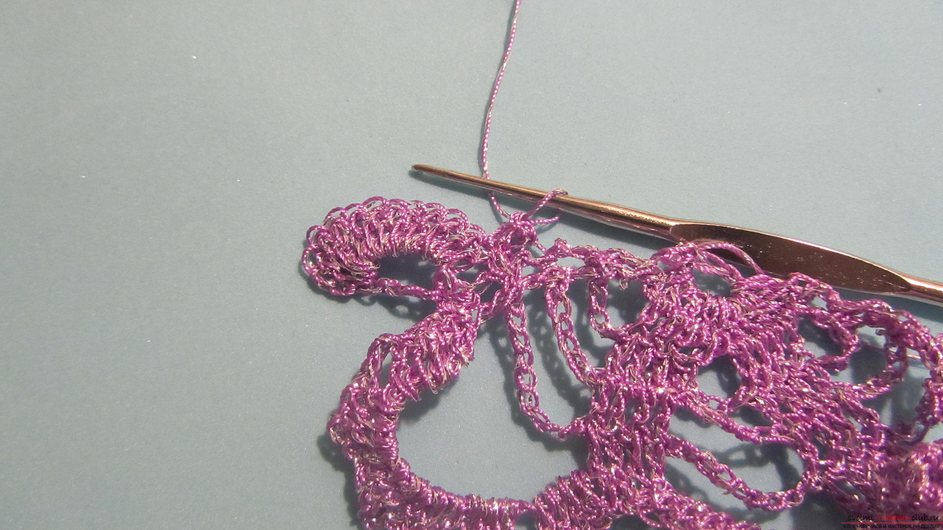 This master class with a descriptive scheme will teach how to crochet a ribbon lace .. Photo # 33