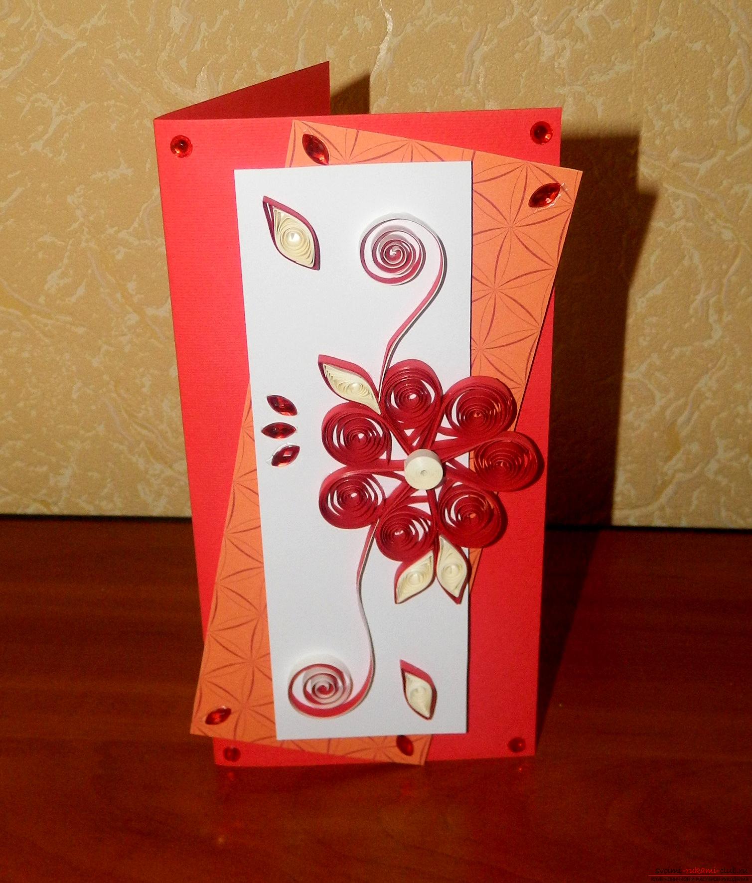From this detailed master class with a photo you will learn how to create a quilling postcard .. Photo # 1