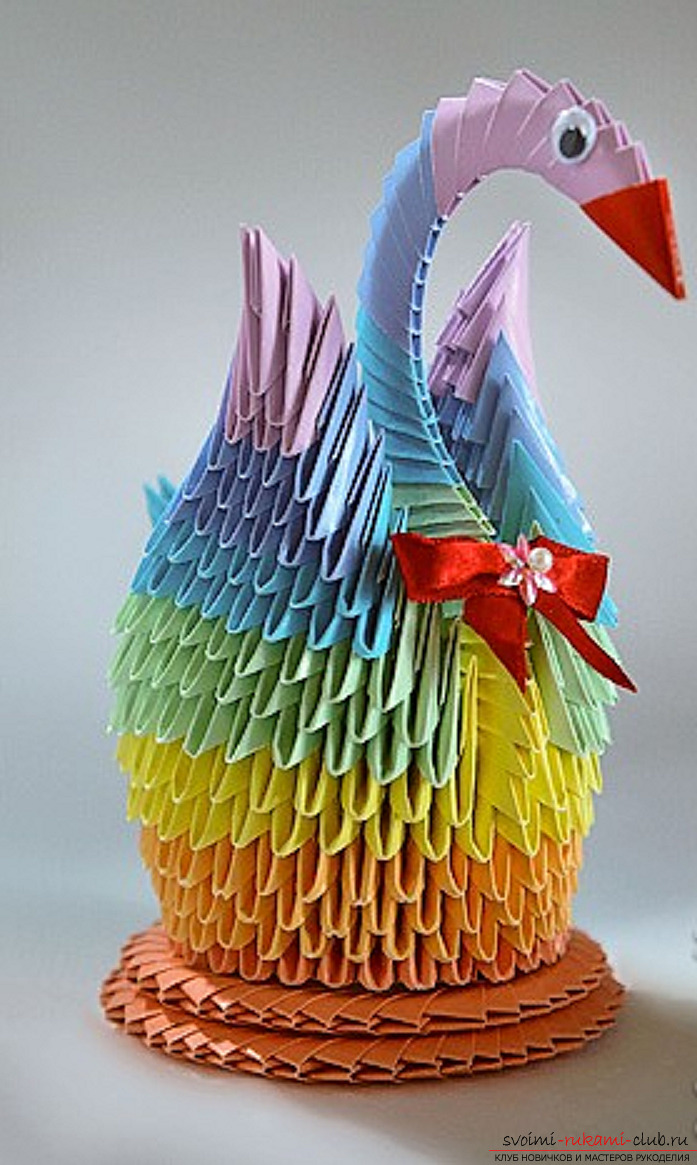 modular origami swan. Photo №1