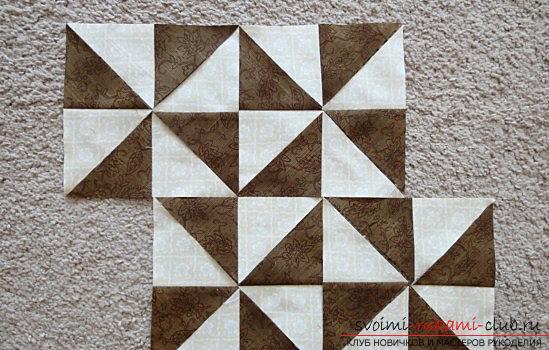 Patchwork patterns and ways of assembling when sewing from triangles. Photo # 2