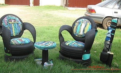 Crafts from tires, crafts made of tires with their own hands, how to make a swan from an old tire, a swing from their own tires, flowerpots from tires themselves. Photo # 12