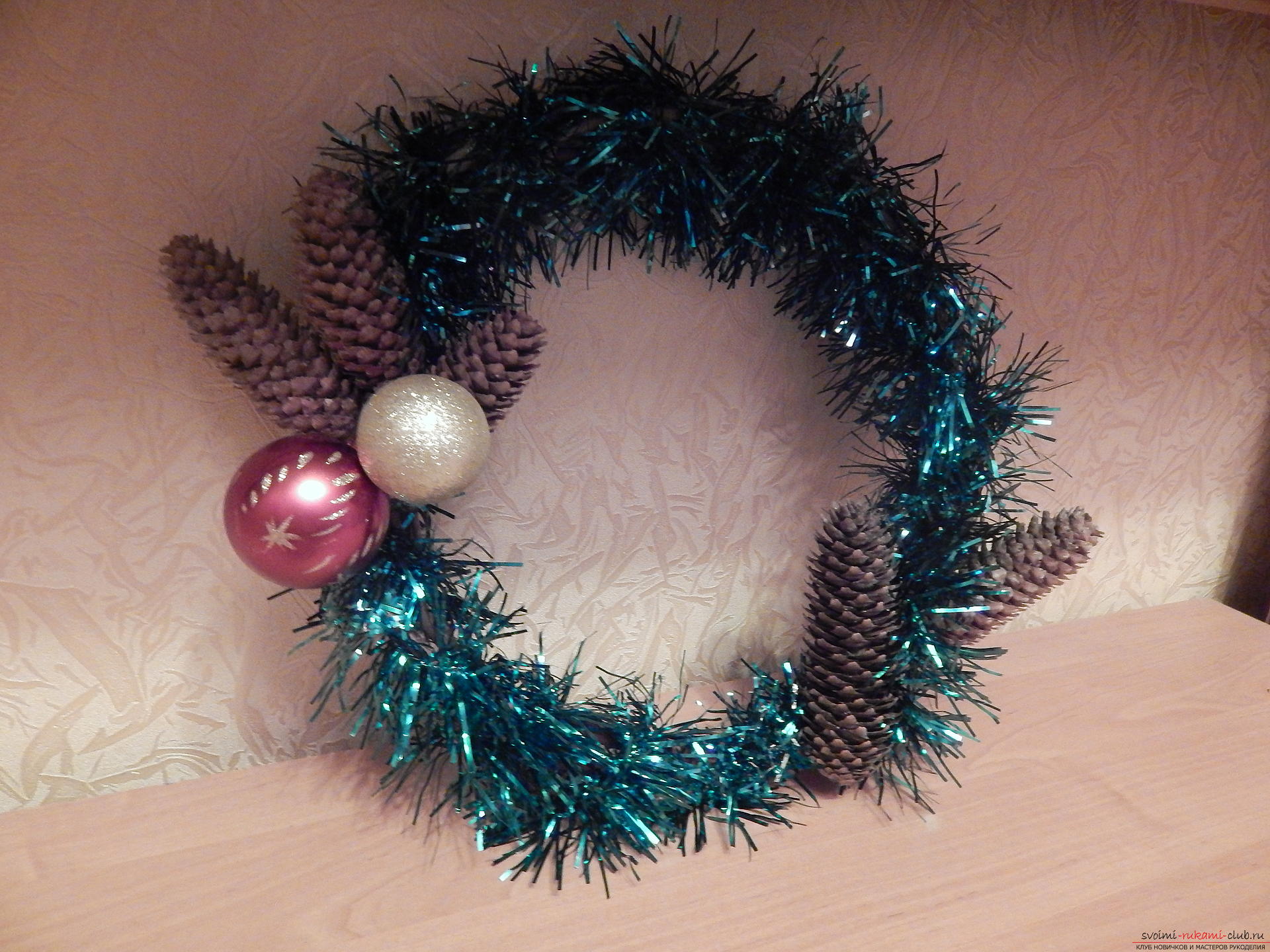 Christmas wreath with your own hands. Master Class. Photo Number 11