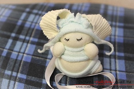 Toys from a sock, a bunny from a sock the hands. Photo-lessons and tips .. Photo №1