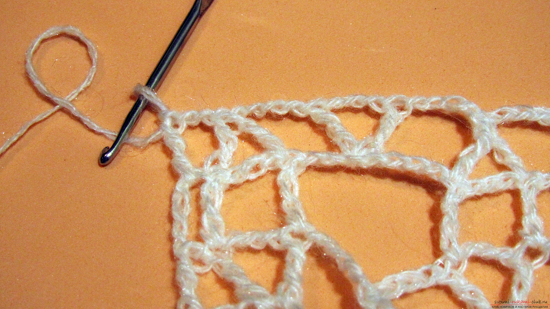 The master class is dedicated to knitting a beautiful stitch with a crochet. Photo number 36