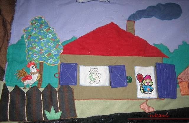 Description of the process of creating a developing mat for children in the photo. Photo №1