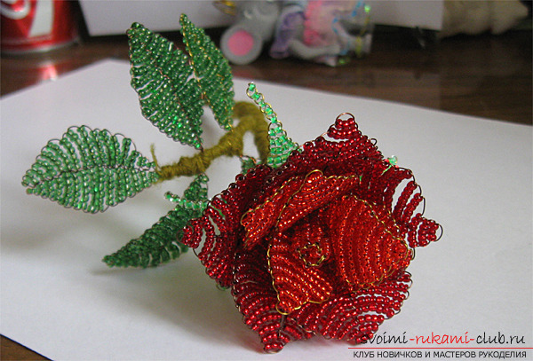 The scheme of a rose in a mosaic for beading. Beadwork lesson is free .. Picture №2