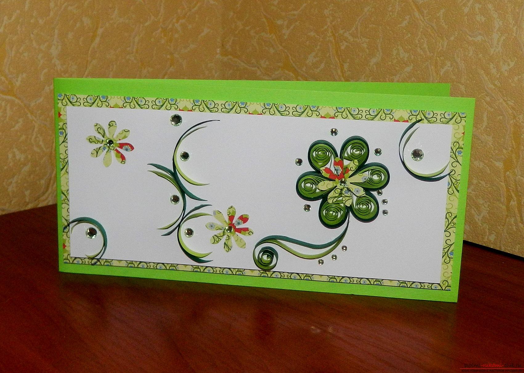 This master class will teach how to make postcards with your own hands in quilling technique .. Photo # 26