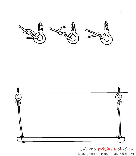 Ongebruikelijke decorelementen, hoe je een hangende wigwam met je eigen handen maakt, stap voor stap instructie .. Foto # 2