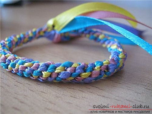 Puff bracelets from ribbons with your own hands. Photo №7