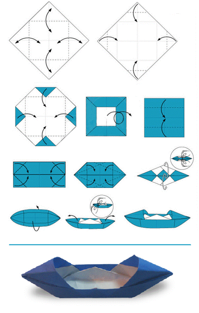 วิธีการทำเรือกระดาษ Origami