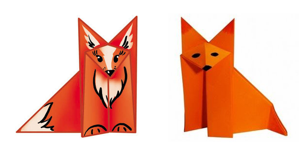 Handmade fox from paper