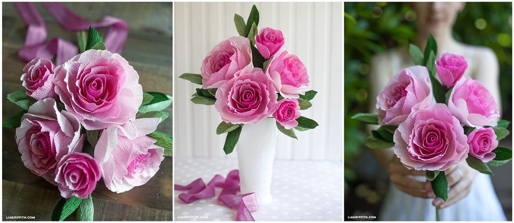 Bouquet of roses from corrugated paper with own hands