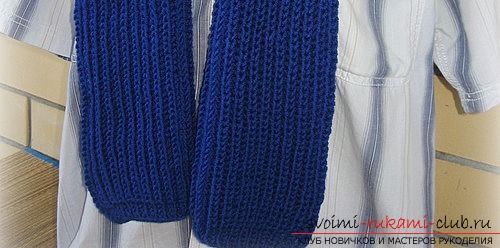 We knit a man's scarf with an English rubber band. Photo №5