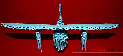Origami aircraft model, modular manufacturing technique. Photo №5
