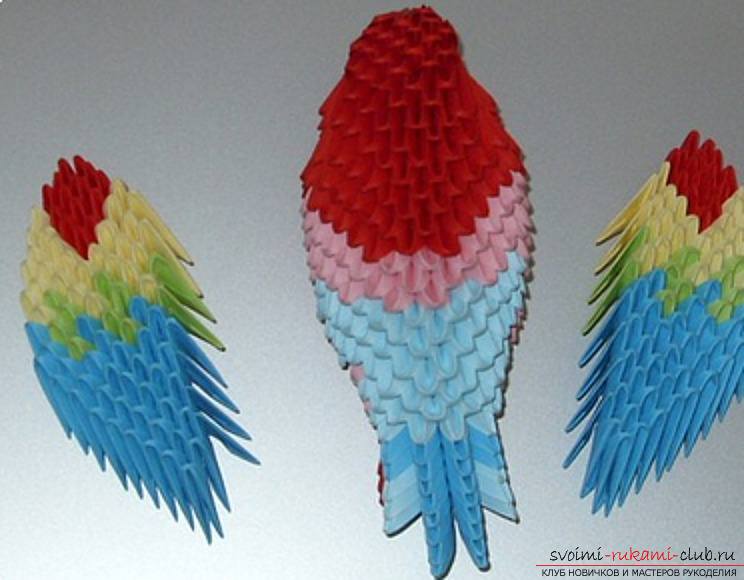 A parrot in a modular origami technique. Picture №40