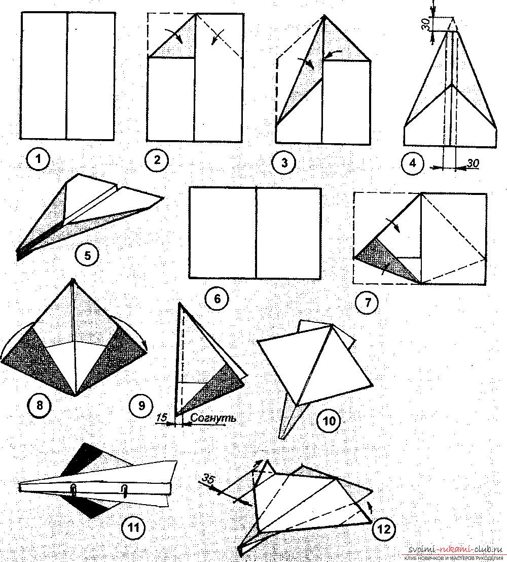 Methods of making paper airplanes in origami technique. Photo №7