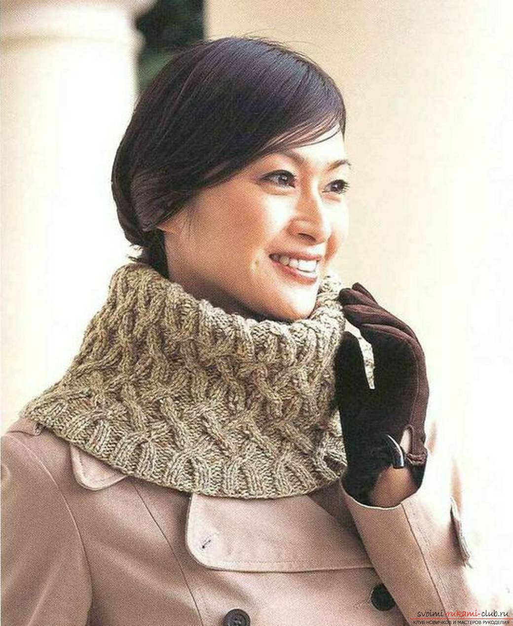 knitted knitting scarf for women. Photo №4