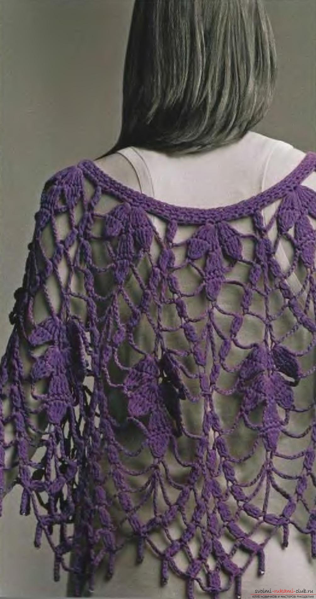crocheted beautiful woman shawl. Picture №3
