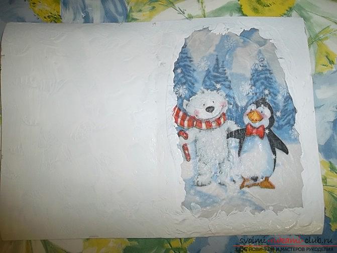 Een nieuwjaarskaart voor het kind scrapbooken met hun eigen handen. Afbeelding №10