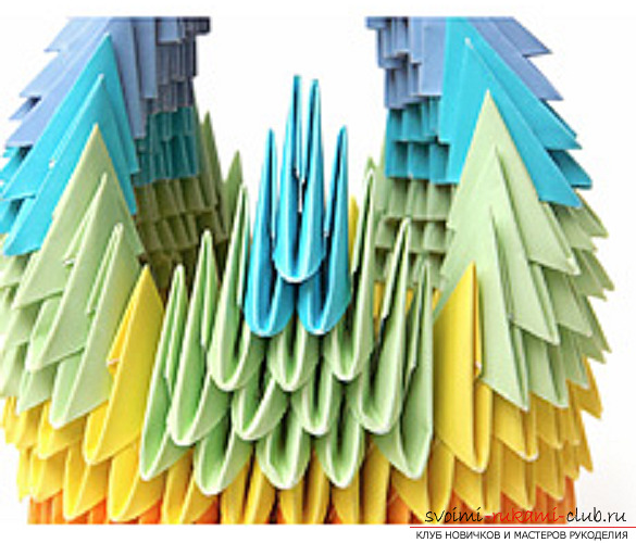 modularer Origami Schwan. Foto Nummer 36