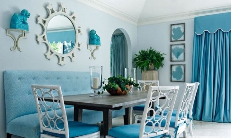 Home decoration in turquoise color