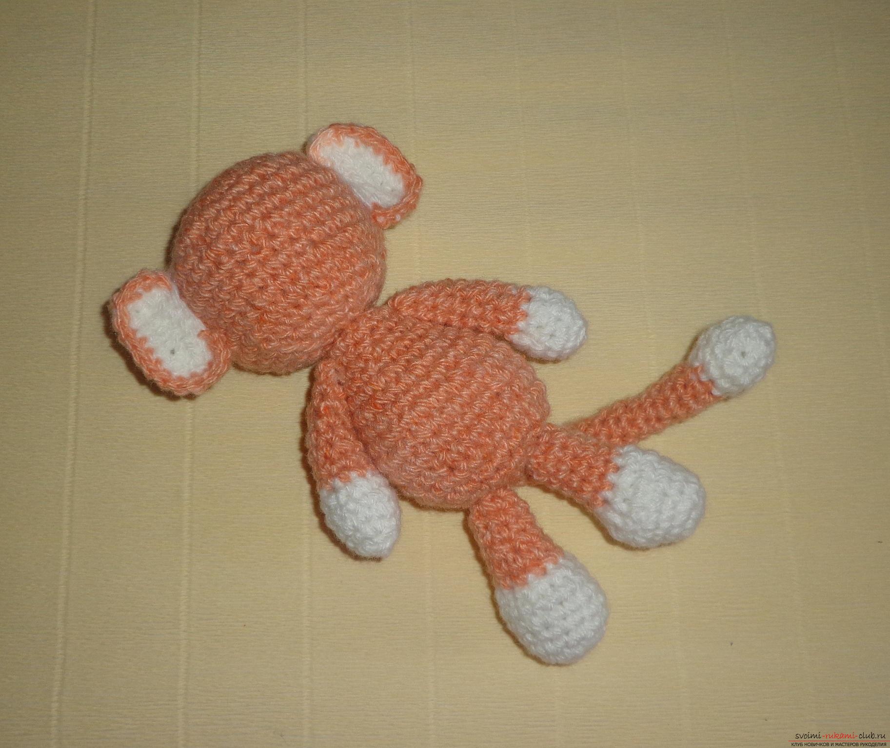 A detailed master-class of crochet crochet New Year's crafts in 2016 - monkey. Photo Number 14