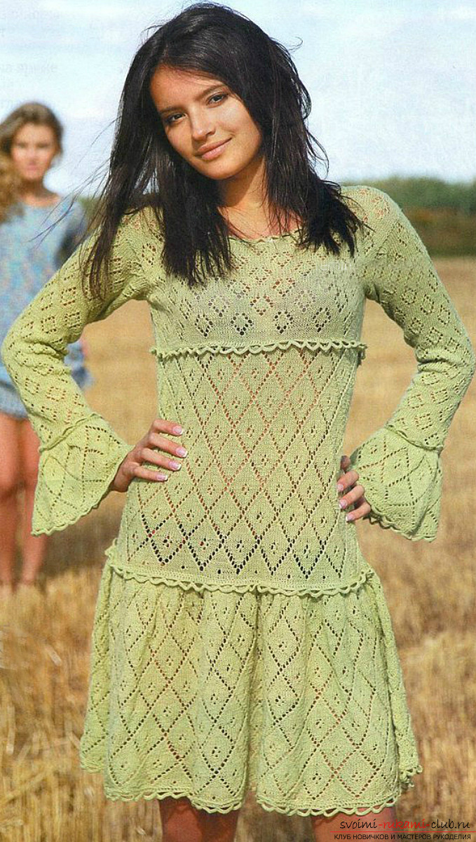 knitting with a knitting needles dress. Photo №1